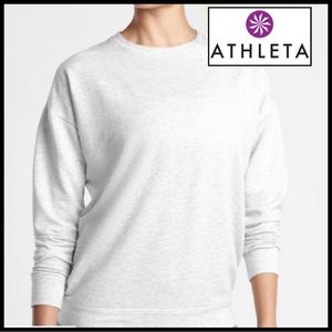 Athleta Street to Studio Sweatshirt in Oatmeal Subtle Stripe. Size M.